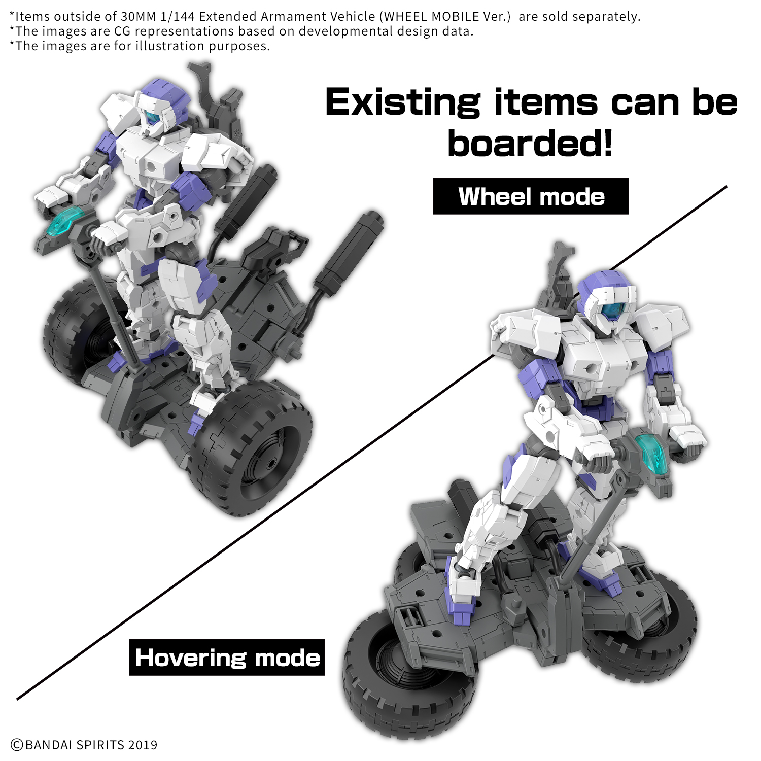 30MM 1/144 Extended Armament Vehicle Model Kit (WHEEL MOBILE Ver.)